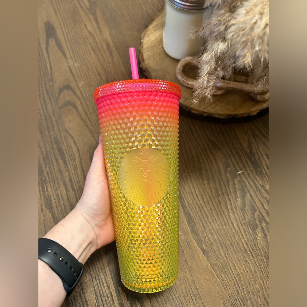 COPY - Starbucks China Mango/Sunset studded cold cup 24oz